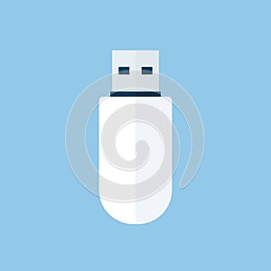 USB flash drive icon, modern minimal flat design style. USB stick vector illustration