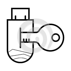 USB flash drive Icon Vector.