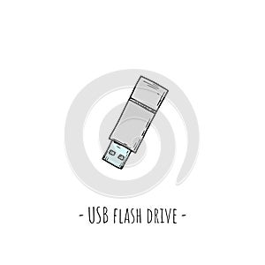 USB flash drive. Isolated object on white.