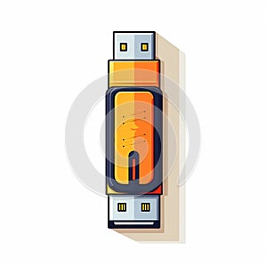 USB flash drive isolated on white background. 3d vector illustration