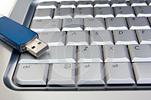 Usb flash drive on keyboard
