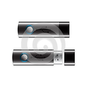 USB Flash Drive. Realistic mockup. Vector illustration