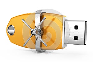 Usb flash drive with safe lock