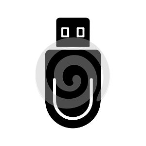 USB Flash Drive Solid Icon for Data Transfer