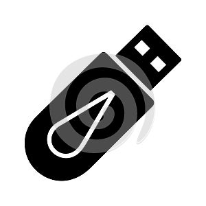 USB Flash Drive Solid Icon Representing Portable Device