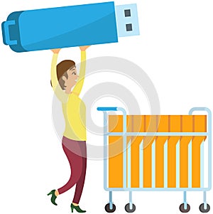 Usb flash drive storage device that uses flash memory as medium and is connected to computer