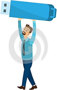 Usb flash drive storage device that uses flash memory as medium and is connected to computer