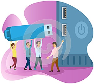 Usb flash drive storage device that uses flash memory as medium and is connected to computer