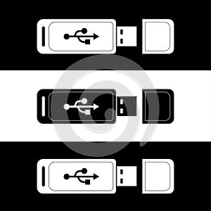 USB. flash drive. thumb drive. flash memory. usb drive design black and white
