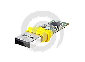 USB flash drive on a white background