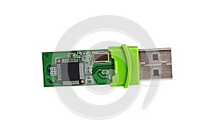USB flash drive on a white background