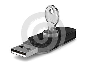 Usb flash drive on white background