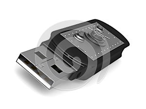 Usb flash drive on white background. 3D