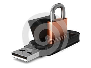 Usb flash drive on white background