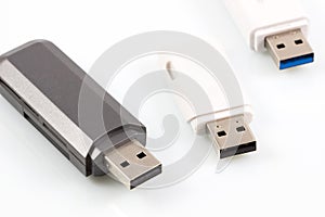 Usb Flash drive on the white background, USB memory stick isolated on white