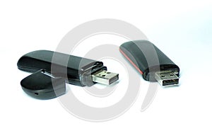 USB flash drives isolated on a white background.