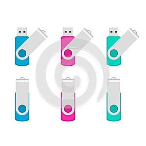USB flash drives twist and turn clip colorful set