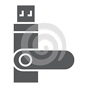Usb flash, flash card glyph icon, electronic