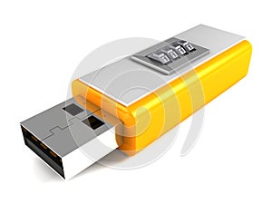Usb flash memory drive with combination lock