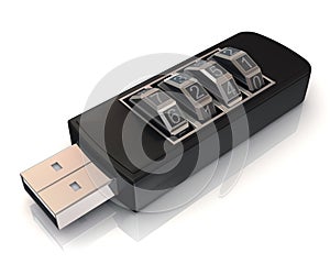 Usb flash memory drive with security combination l