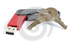 USB flash memory drive stick with keys