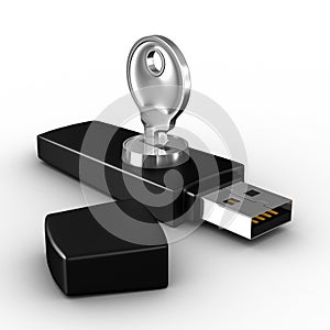 Usb flash on white background