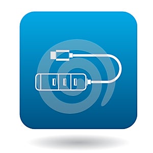 Usb hub icon, simple style