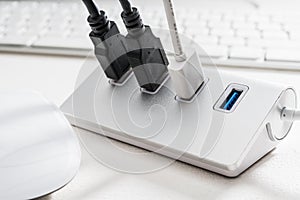 USB HUB with mouse and computer keyboard