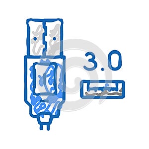usb 3.0 icon doodle illustration