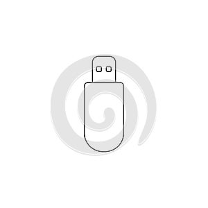 USB icon. Flash Drive vector line icon symbol isolated on white background.