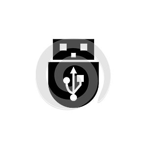 USB icon glyph or solid style vector illustration