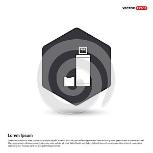 USB Icon Hexa White Background icon template