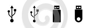 Usb icon . Flash disk icon vector