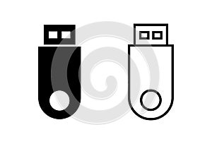 Usb icon . Flash disk icon vector