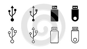 Usb icon . Flash disk icon vector