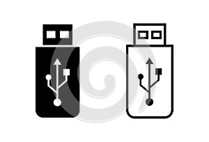 Usb icon . Flash disk icon vector