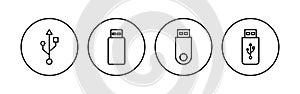 Usb icon . Flash disk icon vector