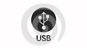 USB Icon or Sign. Vector isolated editable illustration