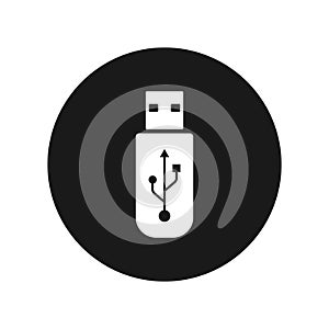 USB icon vector. Flash Drive icon symbol isolated on white background