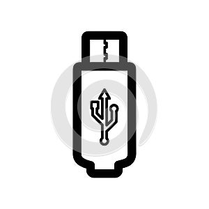 USB icon vector. Flash Drive icon symbol isolated on white background