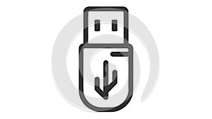 USB icon vector. Flash Drive icon symbol isolated on white background.