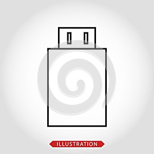 USB icon vector. Flash Drive icon symbol isolated on white background. eps10
