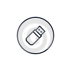 usb icon vector from general concept. Thin line illustration of usb editable stroke. usb linear sign for use on web and mobile photo
