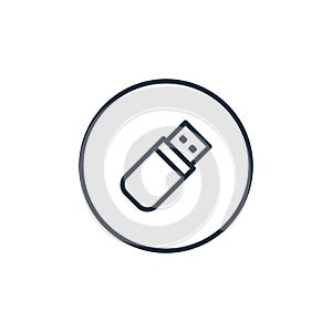 usb icon vector from general concept. Thin line illustration of usb editable stroke. usb linear sign for use on web and mobile