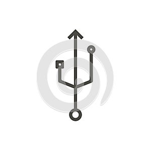 Usb icon vector. Line new usb device symbol.