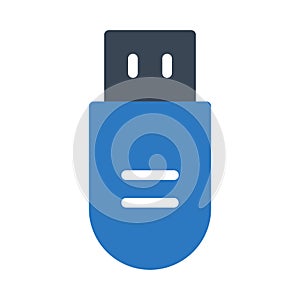 USB vector glyph color icon