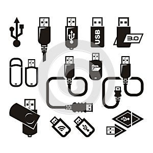 USB icons. Vector format