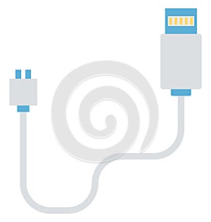USB Isolated Color Vector icon that can be easily modified or edit
