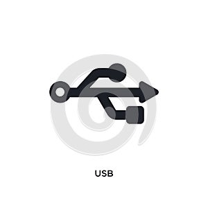 usb isolated icon. simple element illustration from electrian connections concept icons. usb editable logo sign symbol design on