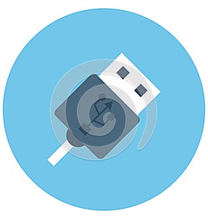 Usb Isolated Vector icon that can be easily modified or edit